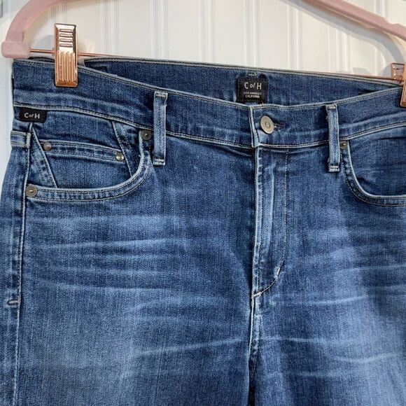 Citizens of Humanity Jeans Rocket Crop High Rise Skinny Raw Hem Stretch - Picture 3 of 9